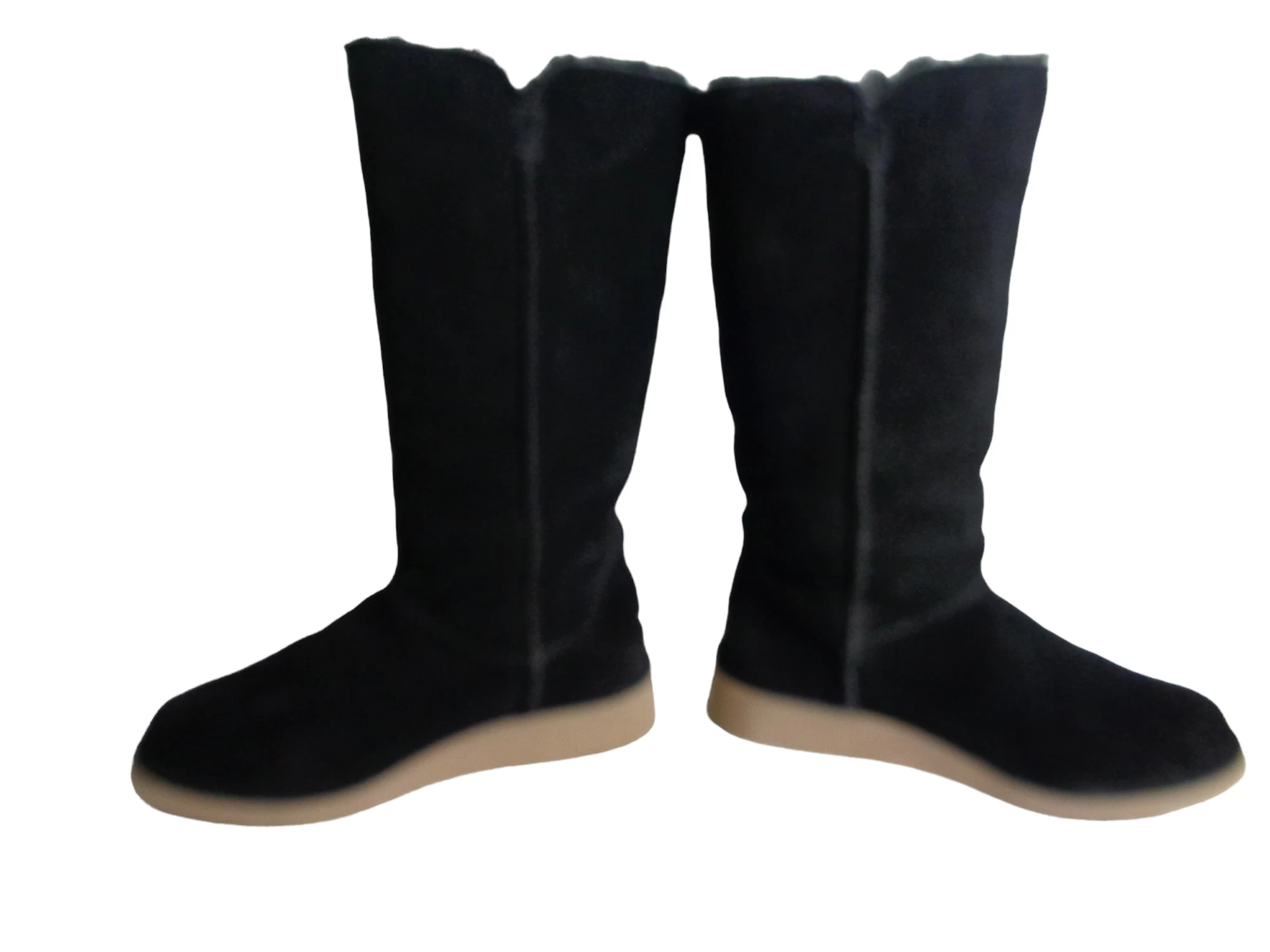 KOOLABURRA by UGG 1015880 Koola Slim Tall Boots Black Suede Sheepskin EU 39 US